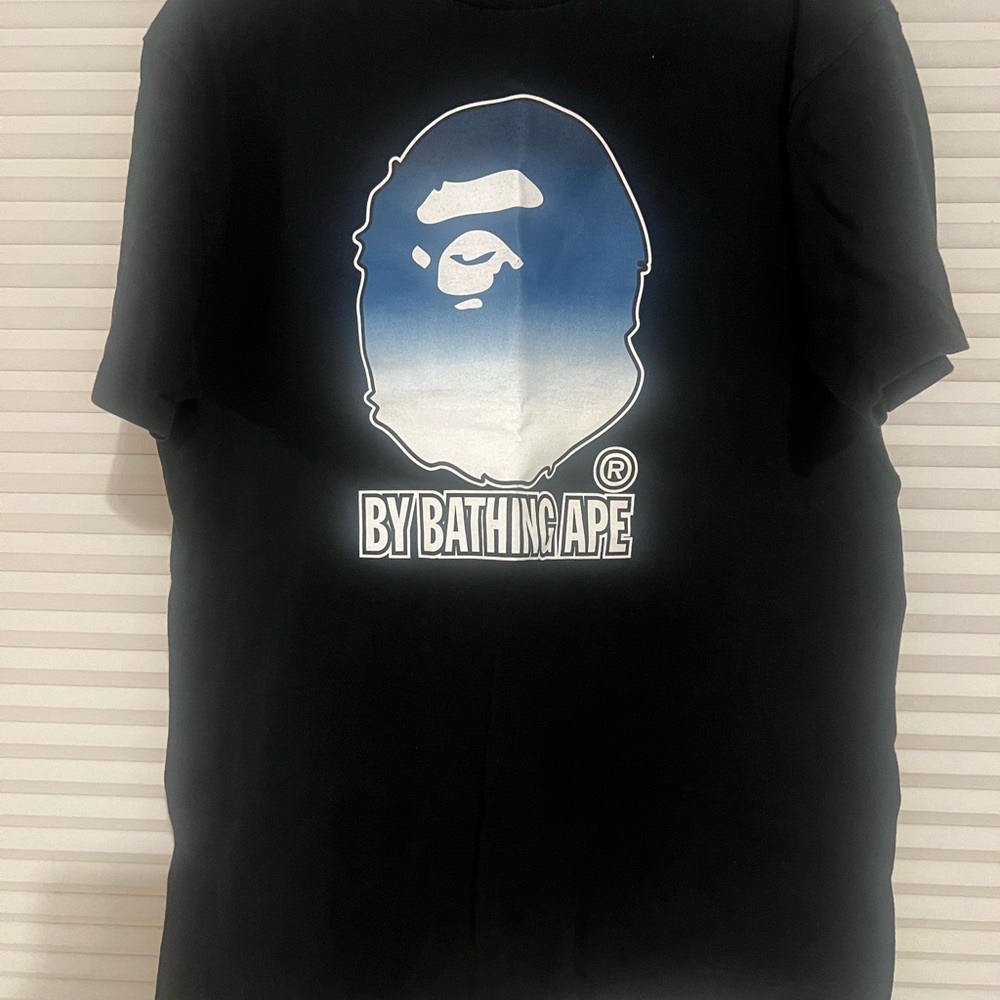 Bape Black T-Shirt with Blue and White Logo